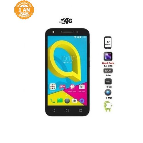 Alcatel U 5 - 5“ - 4G - 8GB - 1GB - Android - Gris“| Fiche Technique et Prix au Maroc