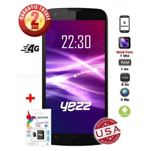 Yezz ANDY 5EL 5“ 4G Double sim - 8Go - sd card 8Go - 1 Go Ram - Android| Fiche Technique et Prix au Maroc