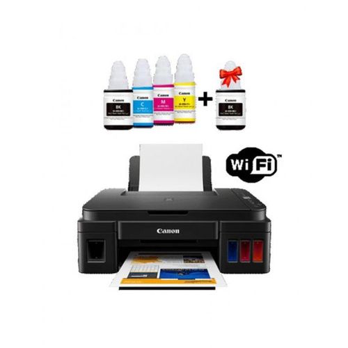 Canon Imprimante 3En1 WiFi G3411 Jeu de bouteilles inclus+1 bouteille d’encre noir| Fiche Technique et Prix au Maroc