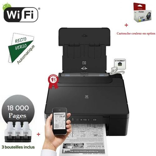 Canon Imprimante Monofoction GM2040 ( Wi-Fi / Ethernet / Recto/Verso ) 18000 pages Noir avec 3 bouteilles & 300 Pages Couleur avec cartouche d’encre en option| Fiche Technique et Prix au Maroc