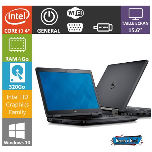 DELL Latitude E5540 core i3 4ème Gén, 15,6“ Ram 4GB, HDD 320Go -Remis à Neuf| Fiche Technique et Prix au Maroc