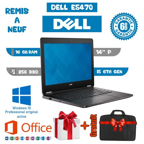 DELL PC Latitude E5470-i5 6Gén-Ram 16Gb-SSD 256Go- Cartable Gratuit-REMISE A NEUF| Fiche Technique et Prix au Maroc