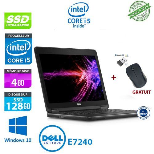 DELL ULTRABOOK E7240 4EME GENERATION CORE I5 4G 128G SSD -REMISE A NEUF| Fiche Technique et Prix au Maroc