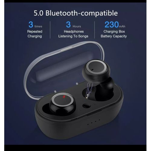 Écouteurs Bluetooth sans fil  F9-5 , noir effet bleu bouton| Fiche Technique et Prix au Maroc