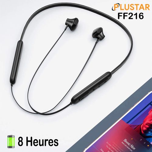 Plustar Ecouteurs Bluetooth Sans fil Magnetique Avec Microphone Android/iOS| Fiche Technique et Prix au Maroc