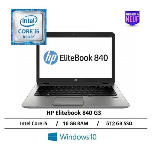 Hp EliteBook 840 G3 Core i5-6300U I 16Go I 512 Go SSD -Remis a Neuf| Fiche Technique et Prix au Maroc