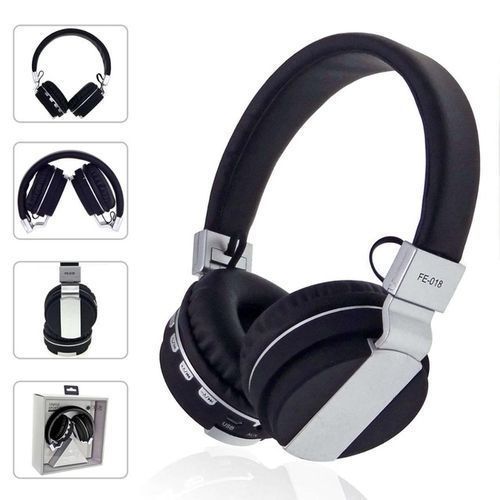 Fashion FE-018 Pliable Sans Fil Bluetooth Casque Overear Bandeau Écouteur Avec Micro Soutien FM Radio Carte MicroSD TF - Noir| Fiche Technique et Prix au Maroc