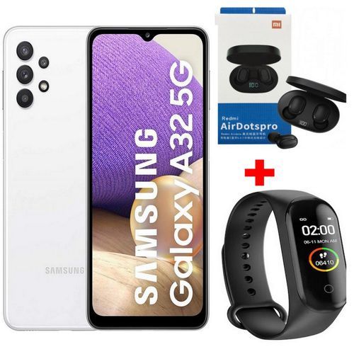 Samsung Galaxy A32 ( 6 GB + 128 GB ) - 64 MP - 6.4“- 5,000mAh - Blanc + Kit + Montre| Fiche Technique et Prix au Maroc