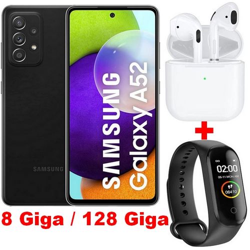 Samsung Galaxy A52 - 6.5’’ - (8GB - 128GB)  -64MP+12MP+5MP+5MP/32MP+Kit + Band -Noir| Fiche Technique et Prix au Maroc