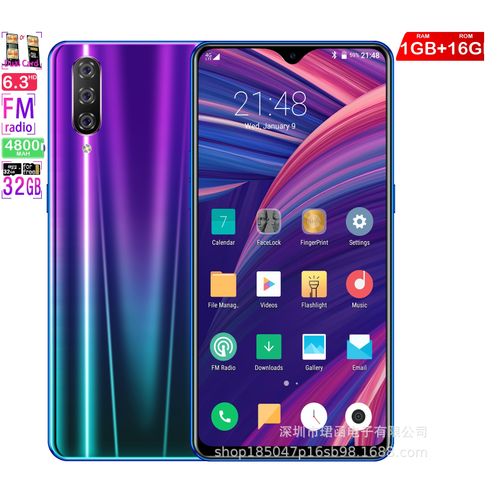 Genera 1GB+16GB Android Smartphone6.3-inch selling point, ultra-high-definition resolution, ultra-high pixels, water drop screen, face recognition 1g 16g m9 all-in-one, gradient colorProduct| Fiche Technique et Prix au Maroc