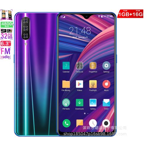 Genera 1GB+16GB Android Smartphone6.3-inch selling point, ultra-high-definition resolution, ultra-high pixels, water drop screen, face recognition 1g 16g m9 all-in-one, gradient colorProduct| Fiche Technique et Prix au Maroc