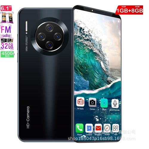 Genera 1GB+8GB Android Smartphone6.1 inch high-definition hd screen full screen face recognition 1g 8g mate33pro all-in-one glass back coverProduct| Fiche Technique et Prix au Maroc