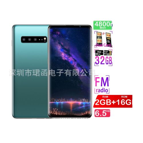 Genera 2GB+16GB Android Smartphone6.5-inch high-definition hd screen full screen face recognition 2g 16g S10 all-in-one machine Magnesium aluminum alloy body, hot bending electroplating graduallyProduct| Fiche Technique et Prix au Maroc