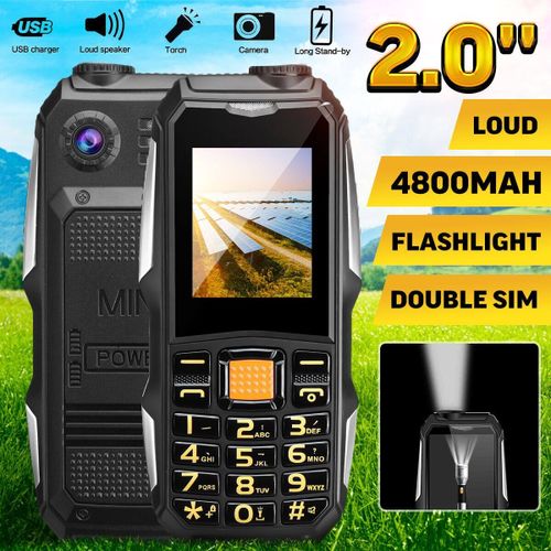 2.0’’ 4800mah GSM Carriers Dual Sim Cell Phone Long Stand-by for Senior Elderly Green| Fiche Technique et Prix au Maroc