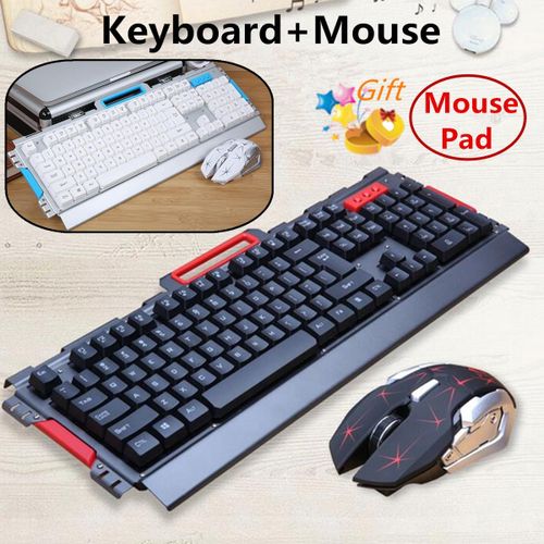 2.4G Metal Panel R Wireless Keyboard And Mouse Combo Set Gam| Fiche Technique et Prix au Maroc
