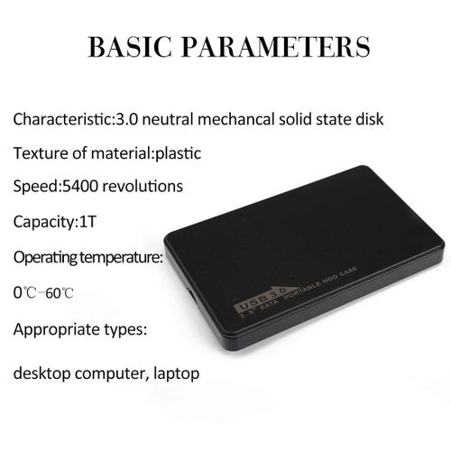 2.5’’ USB 3.0 S 1TB Hi-Speed External Hard Drive Portable De| Fiche Technique et Prix au Maroc