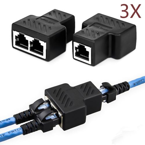 3pcs 1 C to 2 Port RJ45 LAN Ethernet Network Connector Split| Fiche Technique et Prix au Maroc