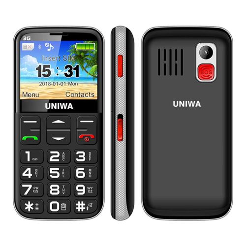 Big Button Seniors 3G Mobile Phone Elder SOS Call Easy To Use Black| Fiche Technique et Prix au Maroc