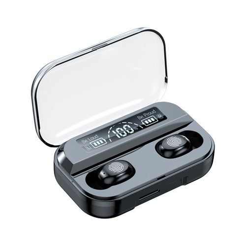 Bluetooth 5.2 Earphones LED Display IPX5 Waterproof Wireless Mini In-ear Earbuds For Sports-Black| Fiche Technique et Prix au Maroc