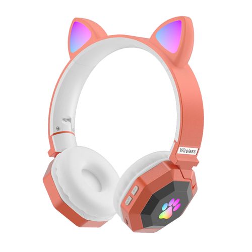 Cat Ear Wireless Headphones Lightweight Headset With Mic For TV Orange| Fiche Technique et Prix au Maroc