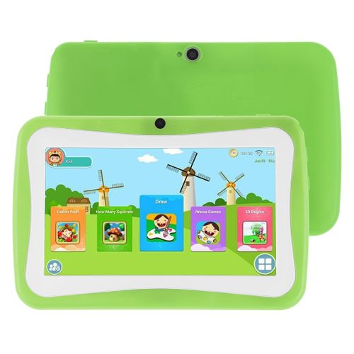 Kids Education Tablet PC, 7.0 inch, 1GB+16GB, Android 4.4.2 RK3126 Quad Core 1.3GHz(Green)| Fiche Technique et Prix au Maroc