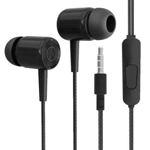 L5 Wired Earphone 3.5mm In-ear Wire Control Heavy-Black| Fiche Technique et Prix au Maroc