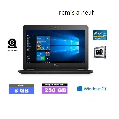 Latitude E7270 i5-6300u 8Go RAM - 256Go SSD - tactile - Remis à neuf| Fiche Technique et Prix au Maroc