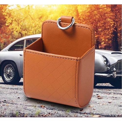 Leather Car Air Conditioning Vent Car Storage Bag Brown| Fiche Technique et Prix au Maroc
