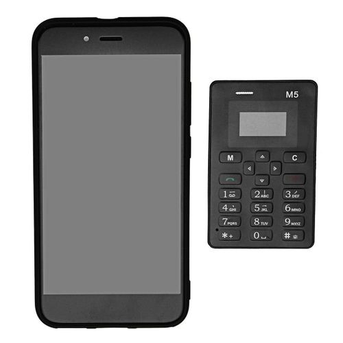 M5 Smallest Smart Credit Card Size Phone GSM GPS Ultra Thin Micro SIM 320mAh Black| Fiche Technique et Prix au Maroc