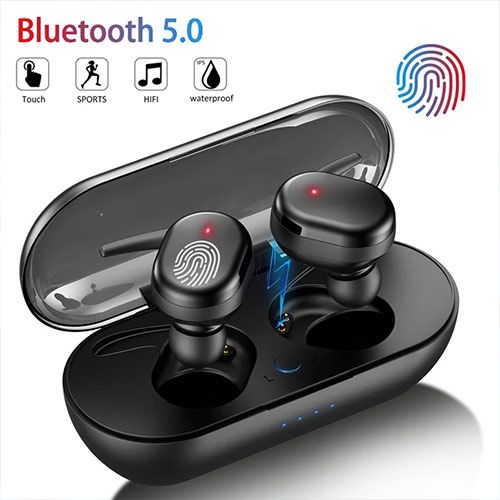 Oreillette Bluetooth à empreinte digitale tactile Casque stéréo à réduction de bruit| Fiche Technique et Prix au Maroc