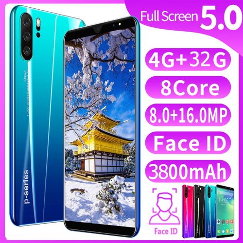 P33 Plus 5.0 HD Screeen（Face Recognition）4+32G Android 8.1 Octa Core 8+16mp Camera Dual-SIM 3800mAh Smartphone Green| Fiche Technique et Prix au Maroc