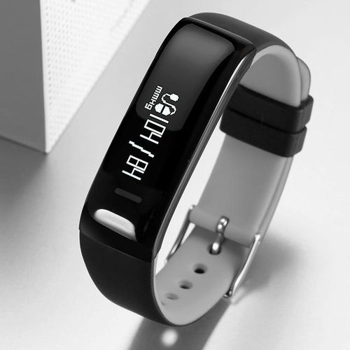 PC + Silicone 0.86 inch OLED Display Silent Vibration Mode P1 Smart Watch Grey| Fiche Technique et Prix au Maroc