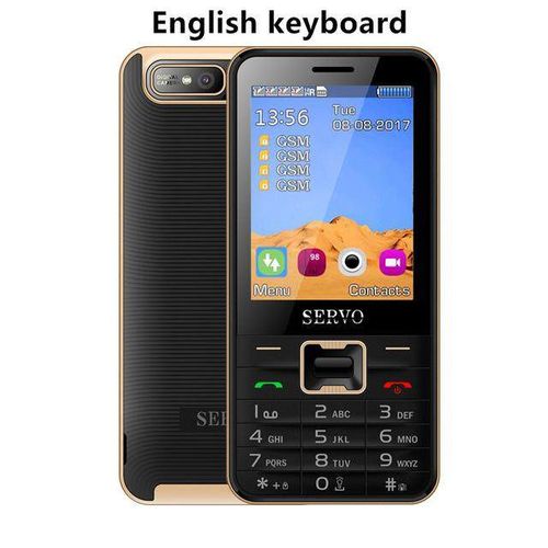 SERVO V8100 2.8-inch HD Large Screen 1800mAh 4 SIM Card Quad Standby Flashlight Mobile Phone Black English Language Black English| Fiche Technique et Prix au Maroc
