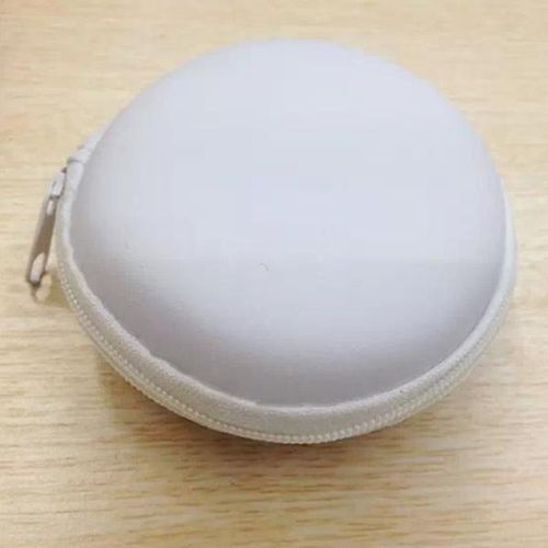 Small Round Carrying Storage Bag Case For Earphone Cable white| Fiche Technique et Prix au Maroc