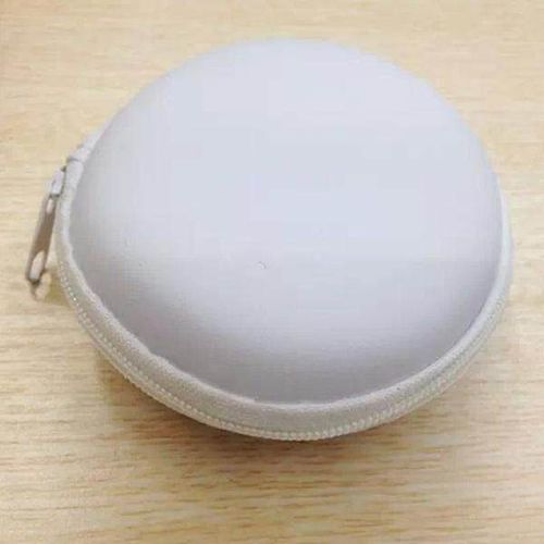 Small Round Carrying Storage Bag Case For Earphone Cable white| Fiche Technique et Prix au Maroc