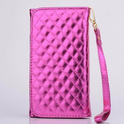 Universal Large Bling Leather Card Slot Wallet Case For Mobile Phone Bright red| Fiche Technique et Prix au Maroc