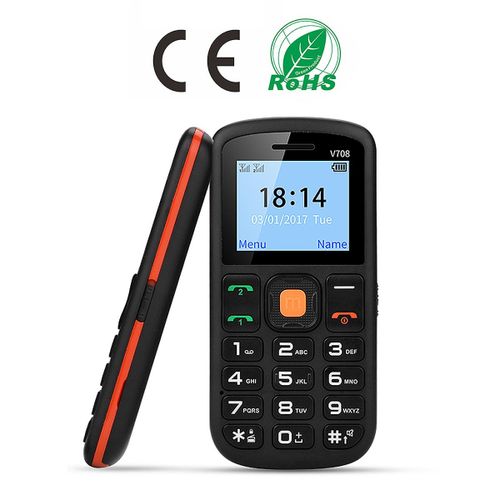 UNIWA V708 1.77 Inch 800mAh Charging Cradle Dual SIM Dual Standby Torch One Key Mobile Phone(English German French Greek Polish Hebrew Language Version)| Fiche Technique et Prix au Maroc