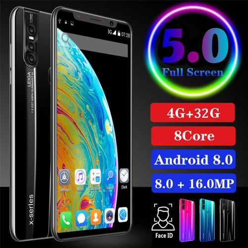 X27 New5.0 Inches HD Screen 4000mAh 8.0 Octa-Core Dual-SIM 8+16mp Camera Smartphone With Face Recognition Black| Fiche Technique et Prix au Maroc