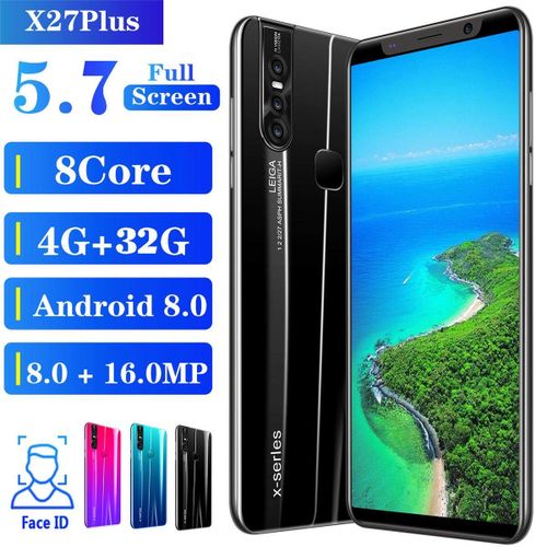 X27 Plus New5.7 Inches HD Screen 4000mAh 8.0 Octa-Core Dual-SIM 8+16mp Camera Smartphone With Face Recognition Black| Fiche Technique et Prix au Maroc