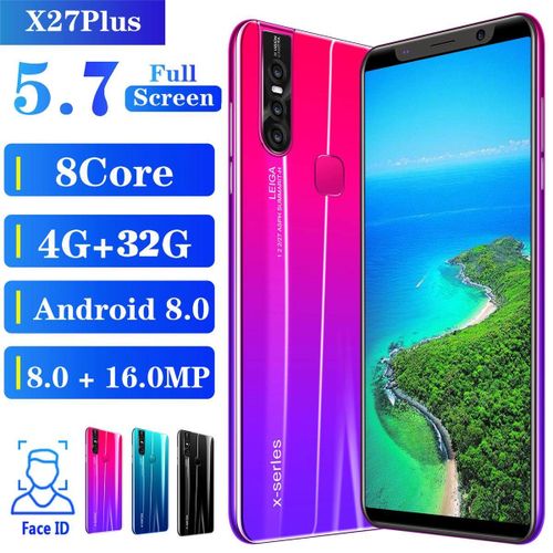 X27 Plus New5.7 Inches HD Screen 4000mAh 8.0 Octa-Core Dual-SIM 8+16mp Camera Smartphone With Face Recognition Red| Fiche Technique et Prix au Maroc