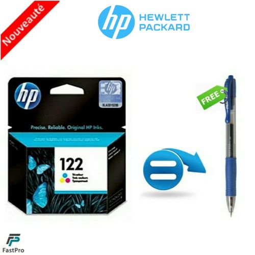 Hp Cartouche d’encre 122 Couleur Original  = Stylo Roller rétractable Offert| Fiche Technique et Prix au Maroc