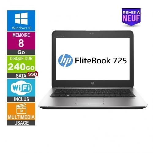 Hp EliteBook 725 AMD G3  , 8 Go de RAM, 256 Go - Remis a Neuf -| Fiche Technique et Prix au Maroc