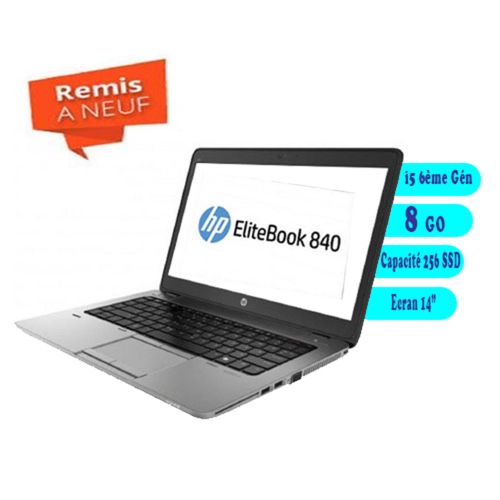 Hp EliteBook 840 14” G3 Core i5 6eme géneration 8Go/ 256 SSD - Remis a Neuf| Fiche Technique et Prix au Maroc