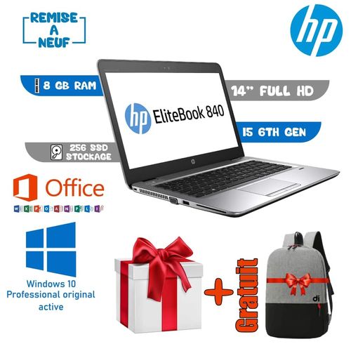 Hp EliteBook 840 14Pouce G3 Core i5 6eme Grd 8Go DDR4-256 M.2 SSD Remis a Neuf| Fiche Technique et Prix au Maroc