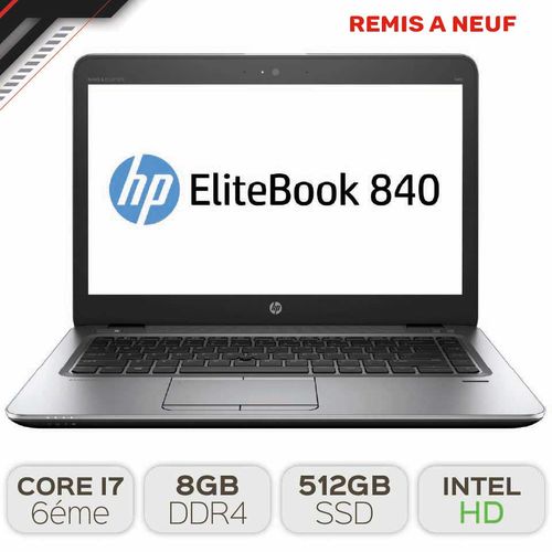 Hp Ordinateur Portable 840 G3 14FHD Core i7-6500U 8GB 512GB SSD [REMIS À NEUF]| Fiche Technique et Prix au Maroc