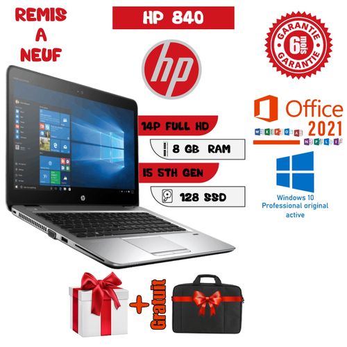 Hp Pc EliteBook 840 G2 Core i5 5éme 8Go 128Go SSD 14″ Cartable Gratuit-REMIS A NEUF| Fiche Technique et Prix au Maroc