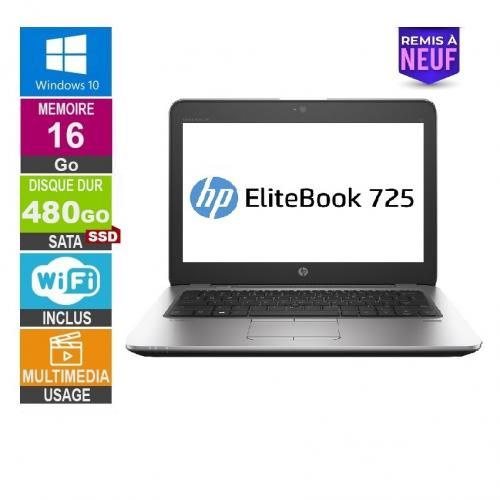 Hp Pc portable EliteBook 725 AMD G3  , 16 Go de RAM, 480 Go - Remis a Neuf -| Fiche Technique et Prix au Maroc