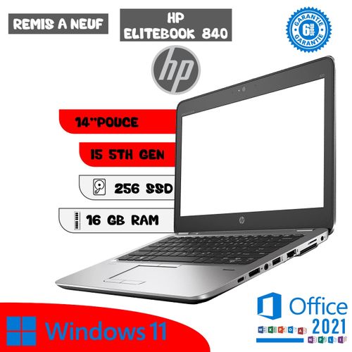 Hp Pc Portable EliteBook 840 G2 Core i5 5éme 16Go 256Go SSD Windows 11 Original -REMIS A NEUF| Fiche Technique et Prix au Maroc