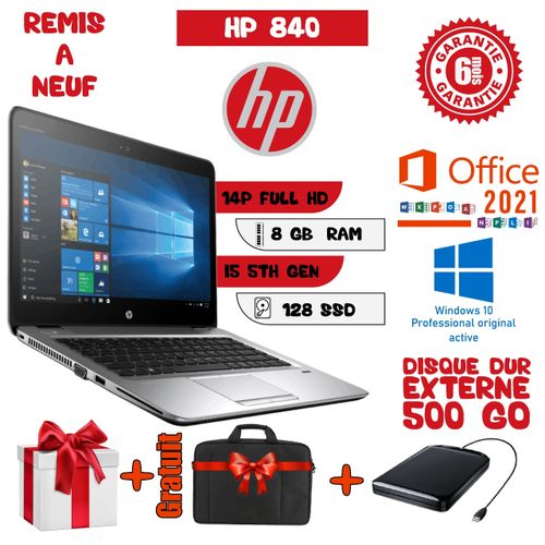 Hp PC PORTABLE ELITEBOOK 840 G2 CORE I5-5Gén Cartable Cratuite - Remise à neuf| Fiche Technique et Prix au Maroc