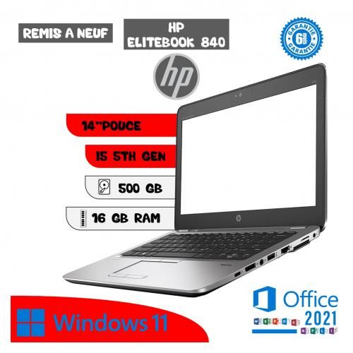 Hp PC PORTABLE ELITEBOOK 840 I5 5ÉME 16GB 500GB HDD - Remise à neuf| Fiche Technique et Prix au Maroc